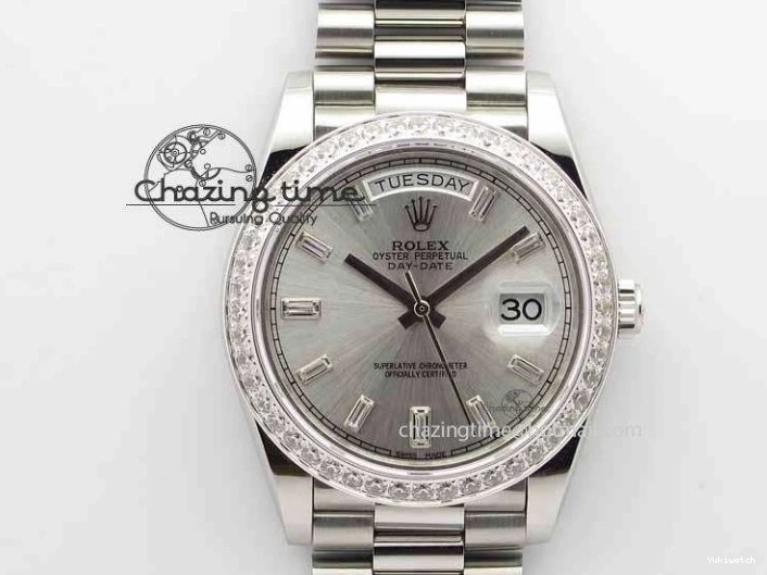 Bracelet 40mm SS ETA2836 On Diamond Silver Bezel Edition BP Dial Maker Day SS Best Date 0522
